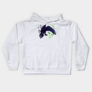 Aromantic Pride Flag Galaxy Raven Kids Hoodie